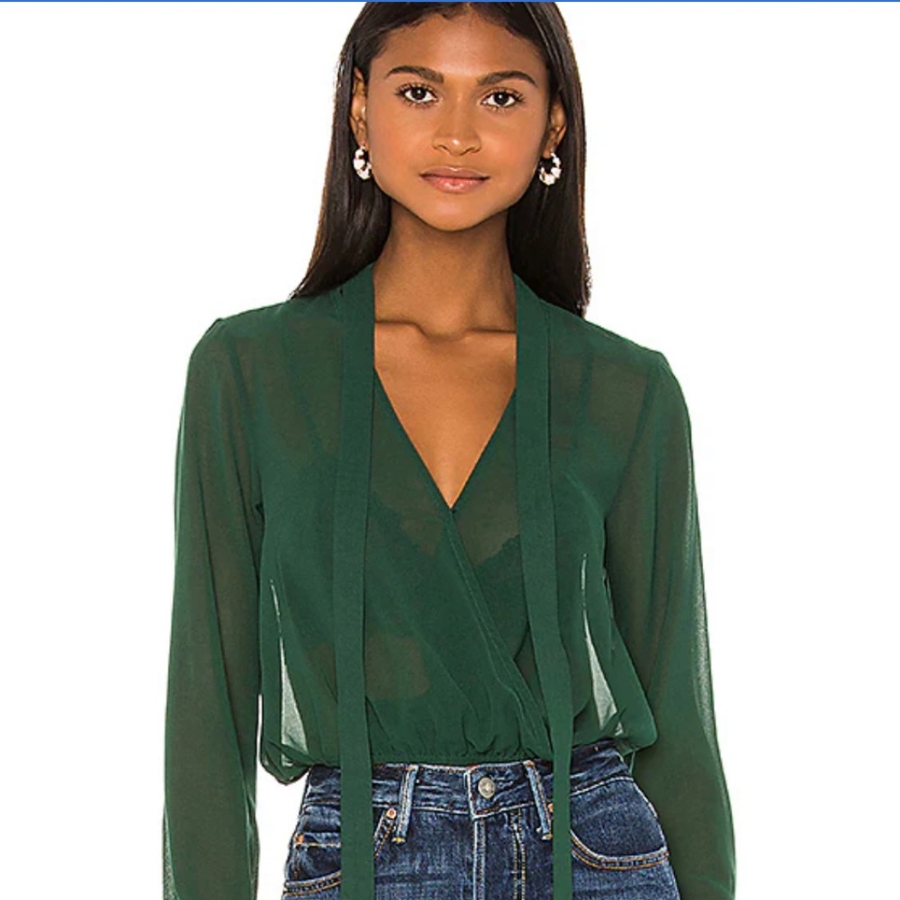 House of Harlow 1960 x Revolve Cuff Tie Blouse